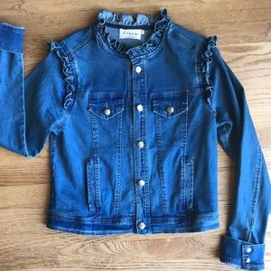 NWOT Ruffle-Collared Denim Jacket by Ellison